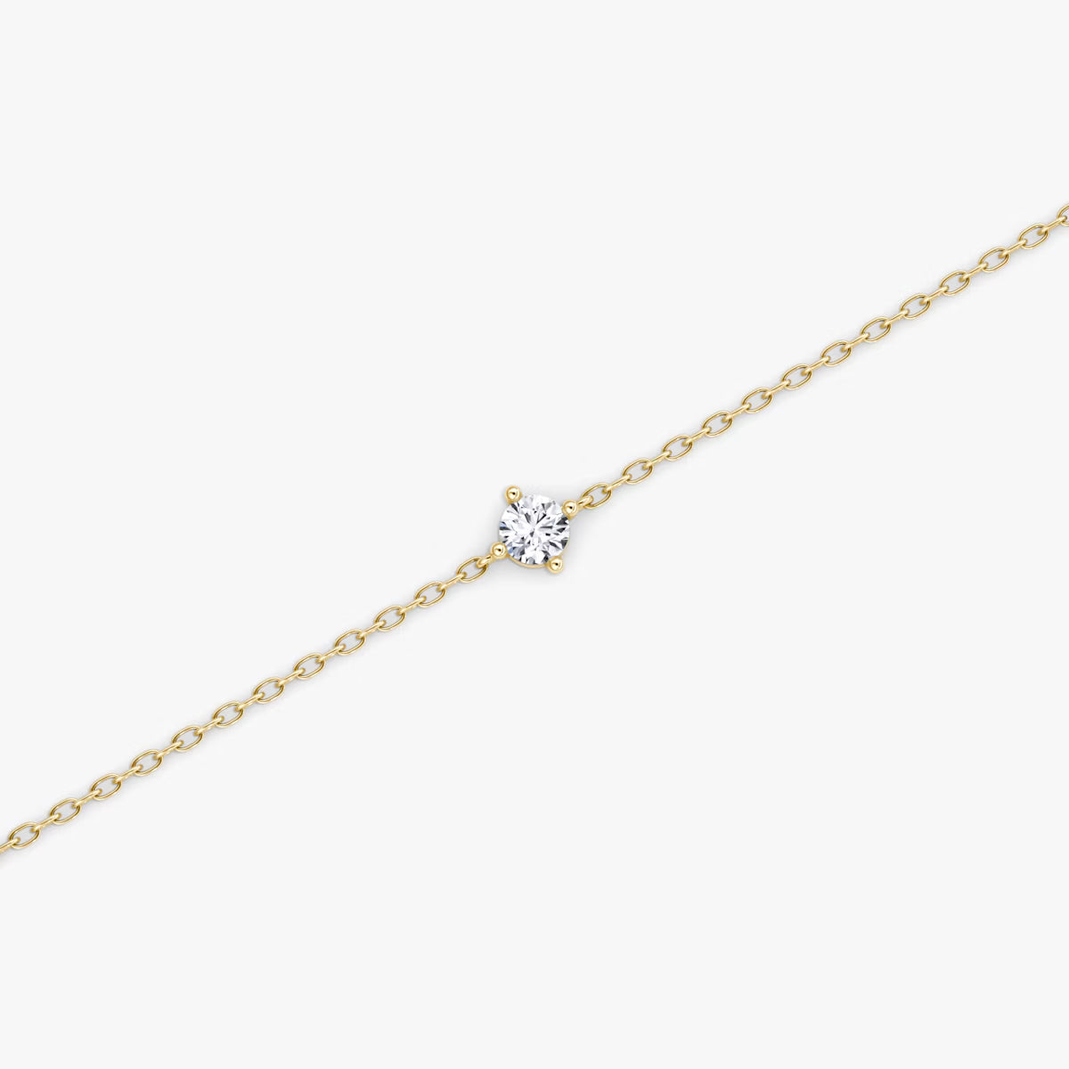0.10ct Lab Diamond Solitaire Bracelet | IGI Certified DEF VS | 10K Gold