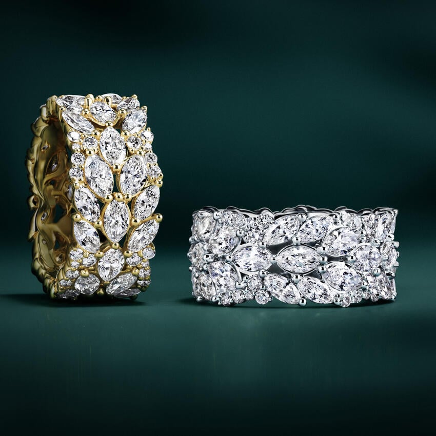 5.62ct Lab Diamond Marquise Band | IGI Certified | 10K White Gold