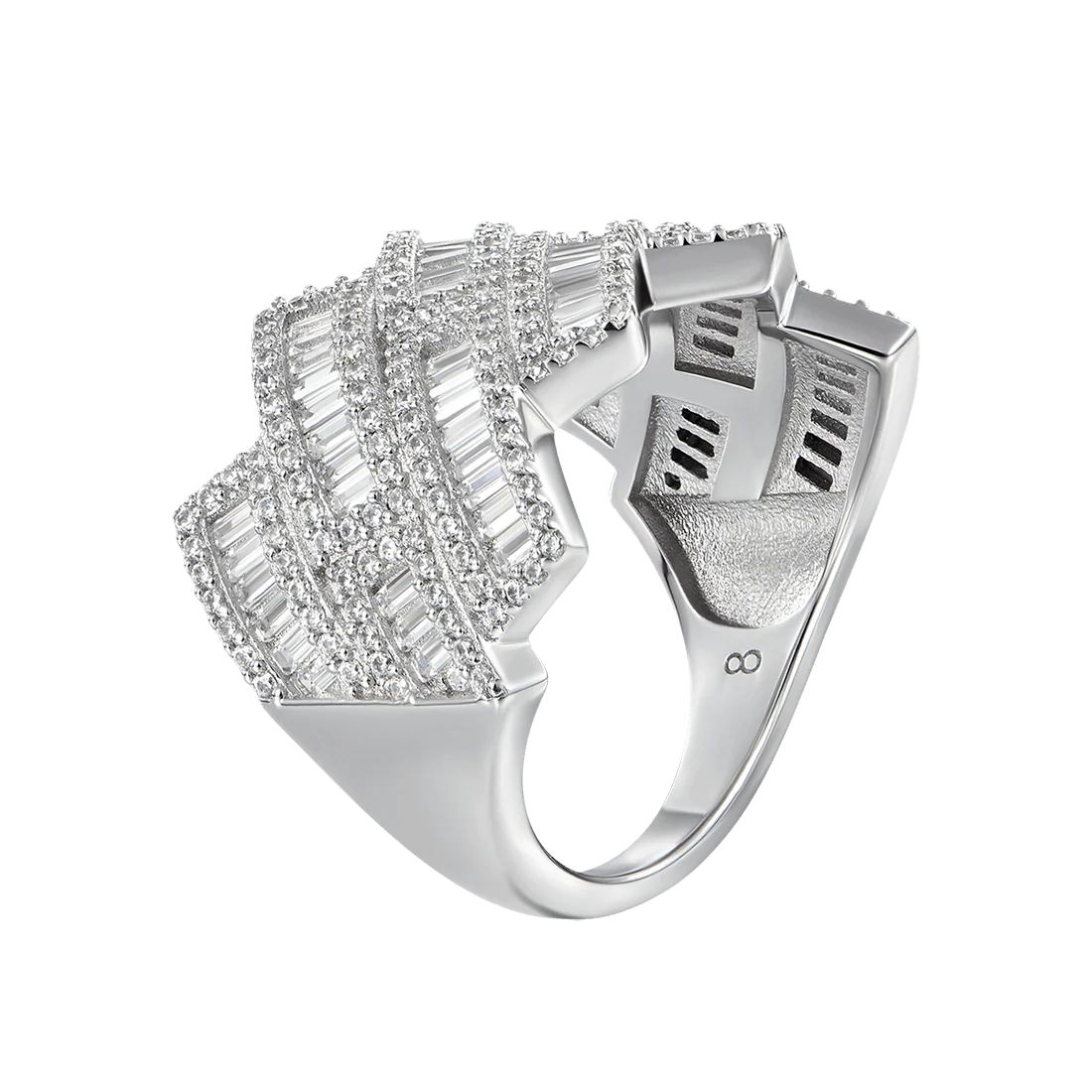 4.5ct Lab Diamond Weave Ring | Baguette & Round | IGI Certified | 10K Gold