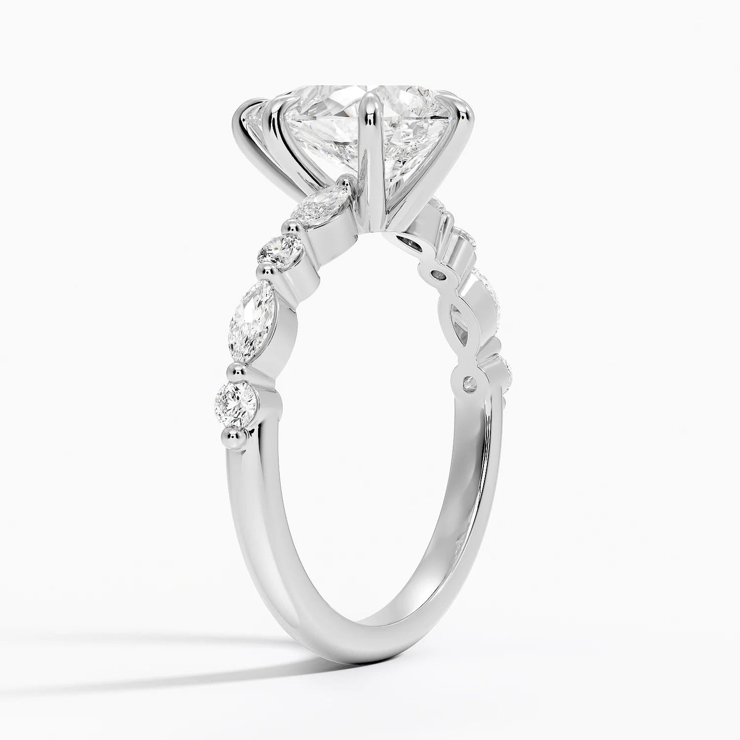 2.5ct Lab Diamond Ring | Pear Vine Design | IGI Certified | 10K White Gold