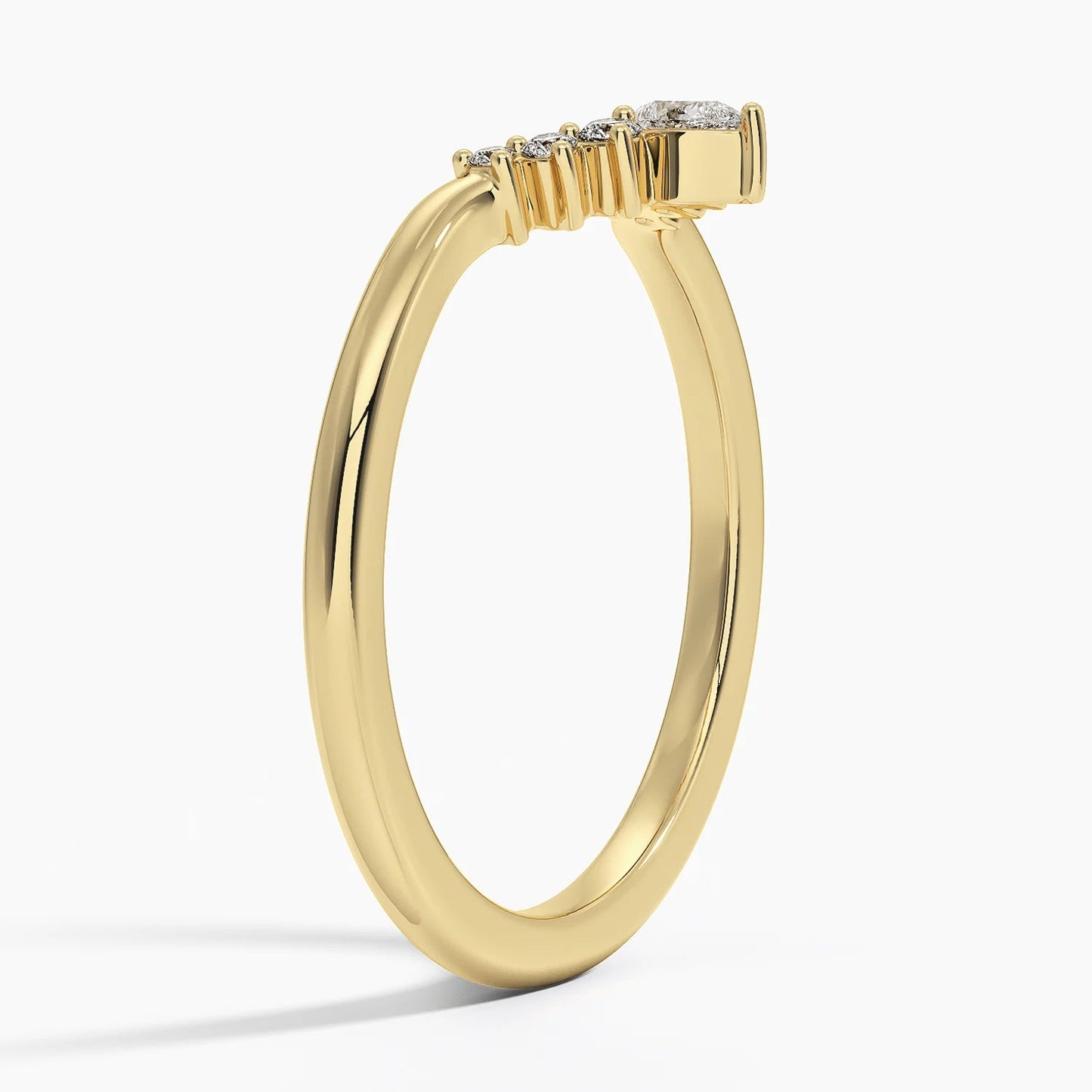 1ct Lab Diamond Ring | Crescent Contour | IGI Certified | 10K White Gold