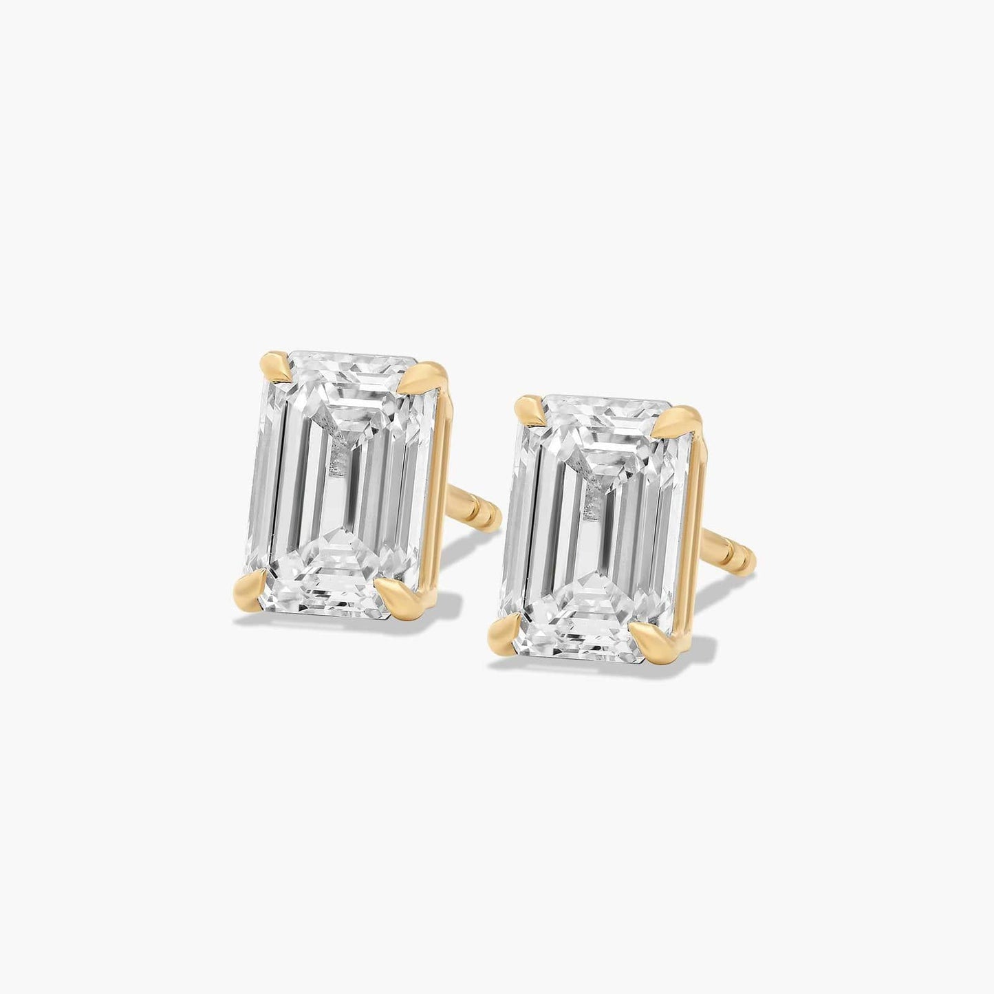 1ctw Lab Diamond Emerald Cut Stud Earrings | IGI Certified | 10K Gold