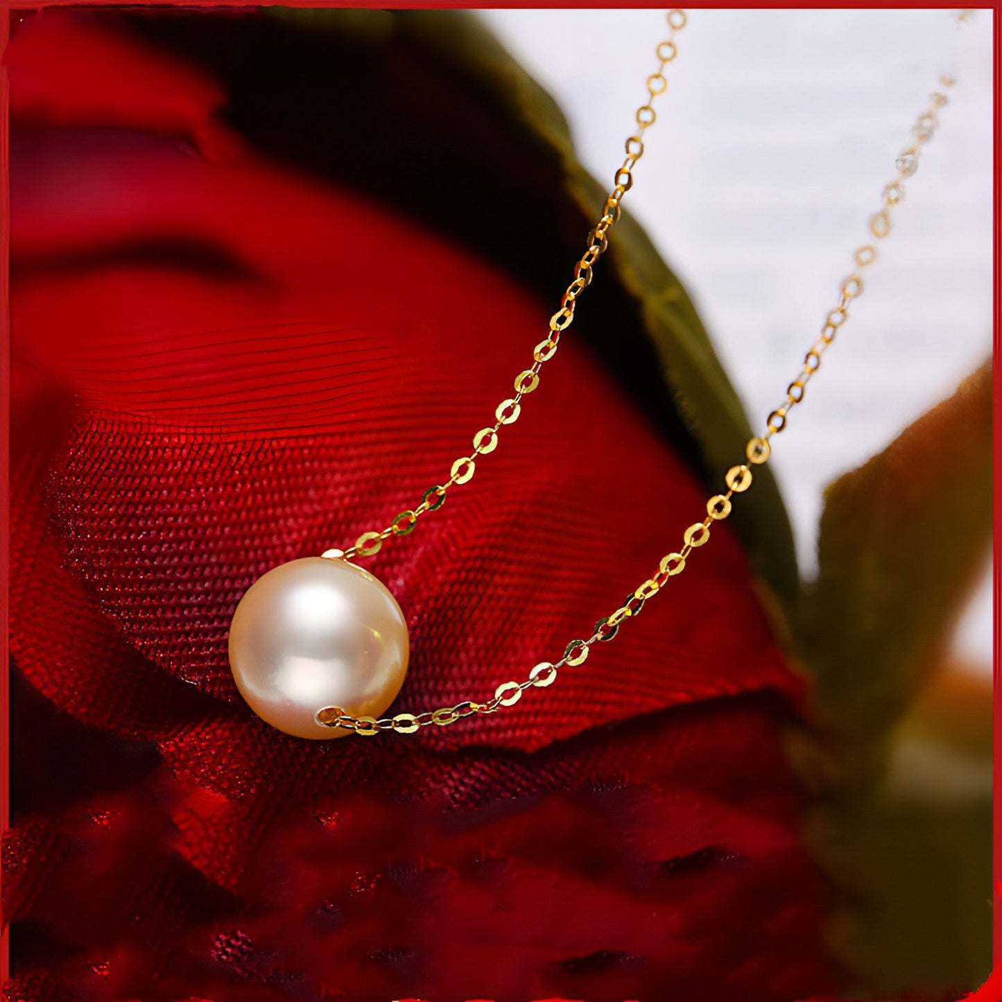 Perfect Round Glare Seawater Pearl Pendant Necklace | Ocean Luxury