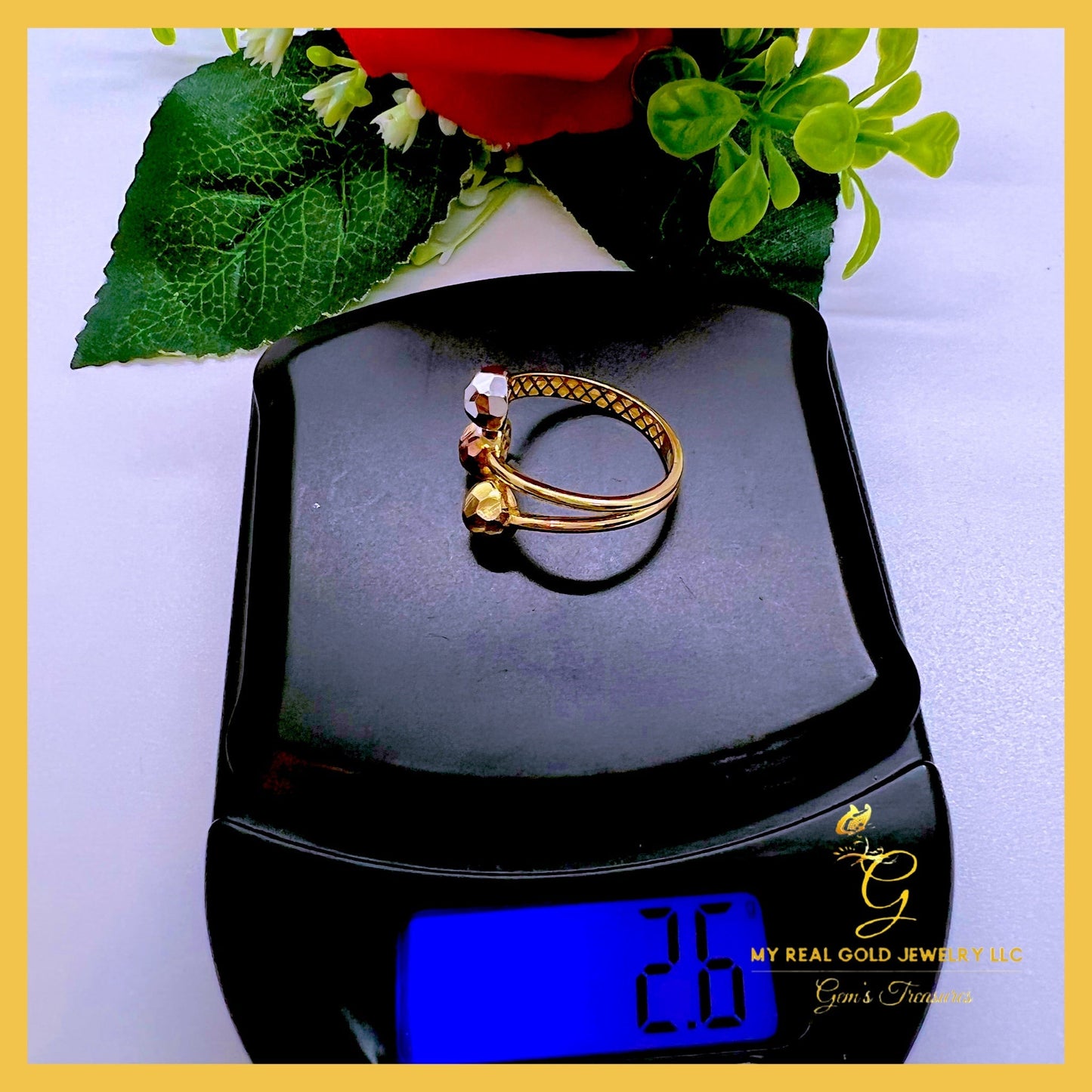 18K Real Gold Ring | Size 6 | Classic Luxury