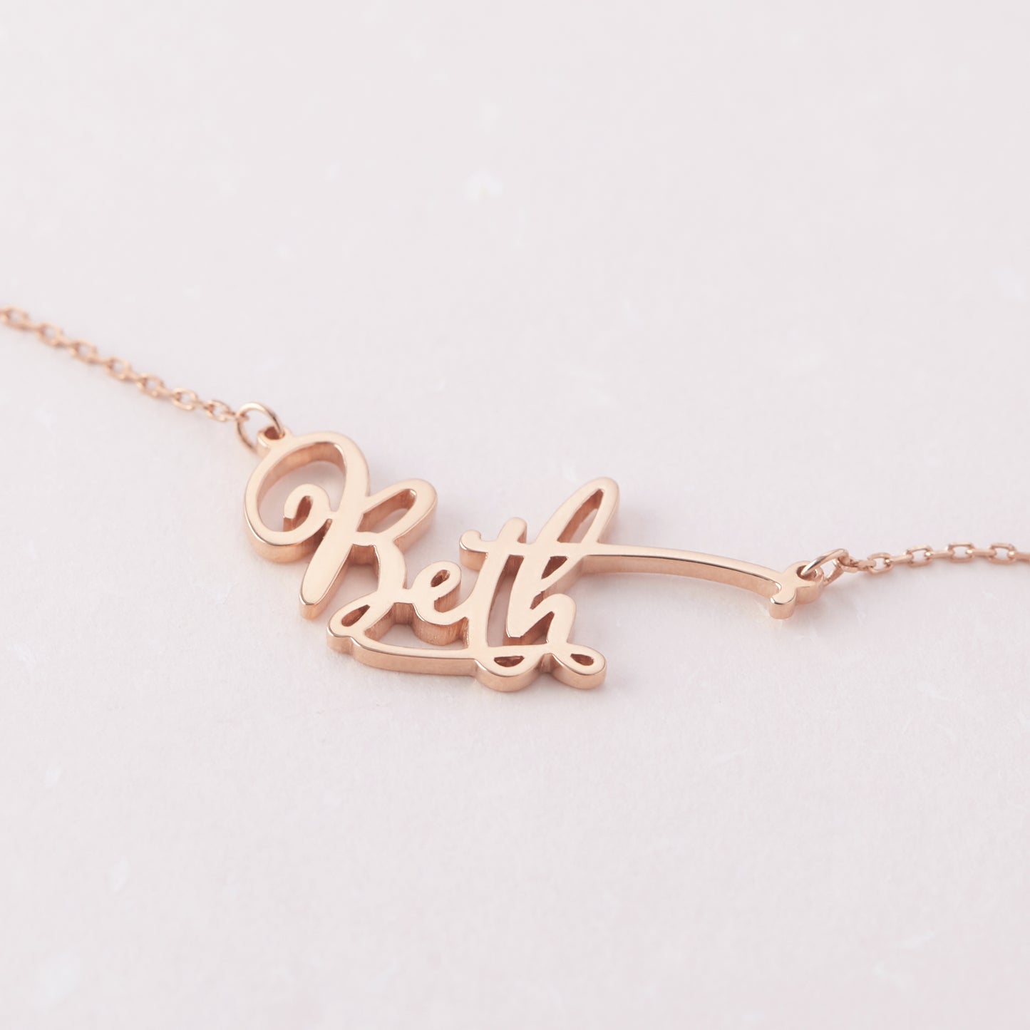 Gold Name Necklace for Teen Girls | Custom Calligraphy Nameplate | Sterling Silver