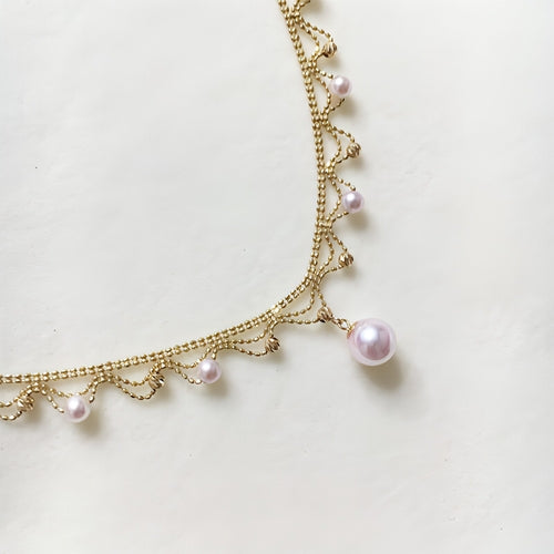 Aurora 18K Gold Lace Pearl Necklace | Sea Elegance Collection