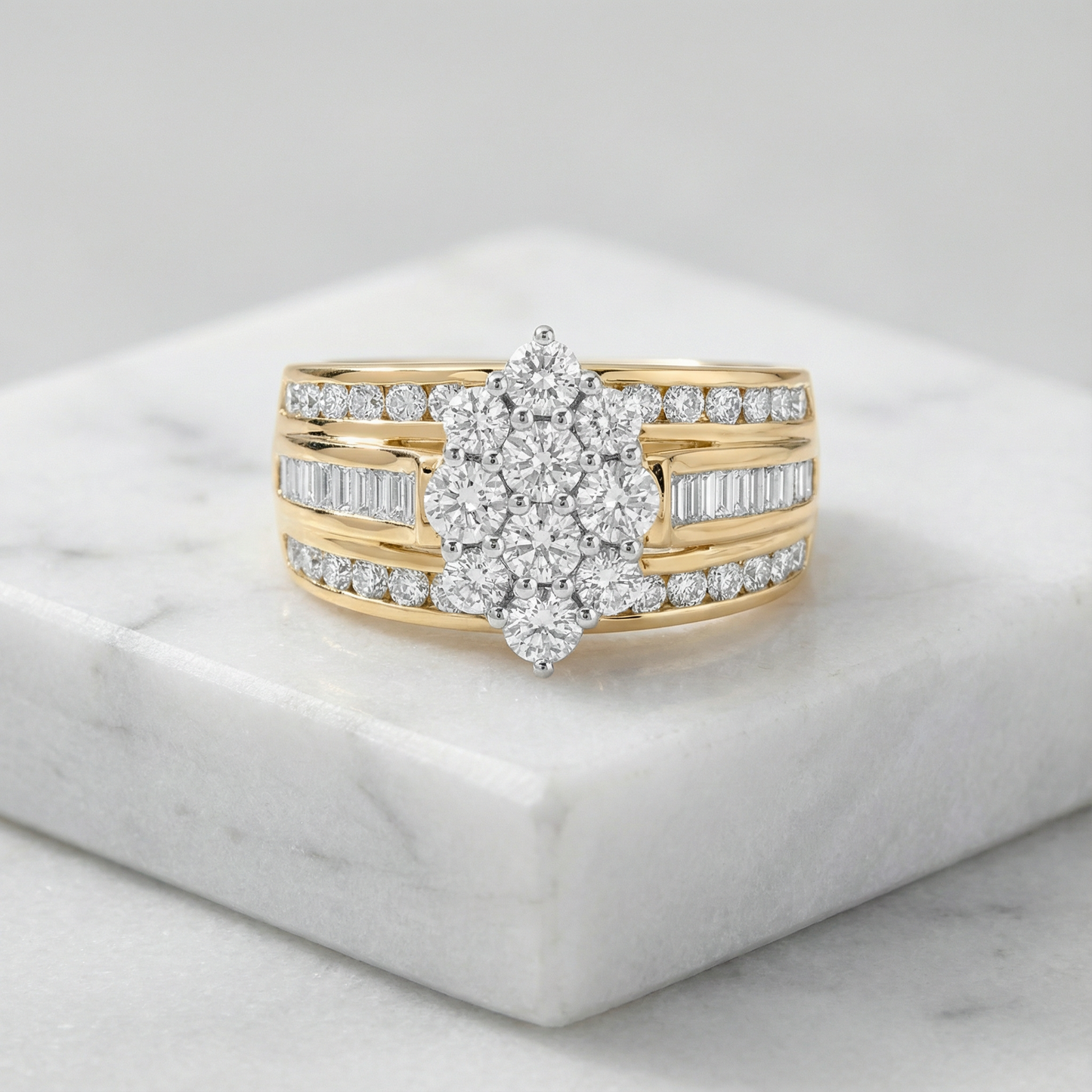 Women's 1.1ct Lab Diamond Right Hand Ring | 10K Yellow Gold | Draco