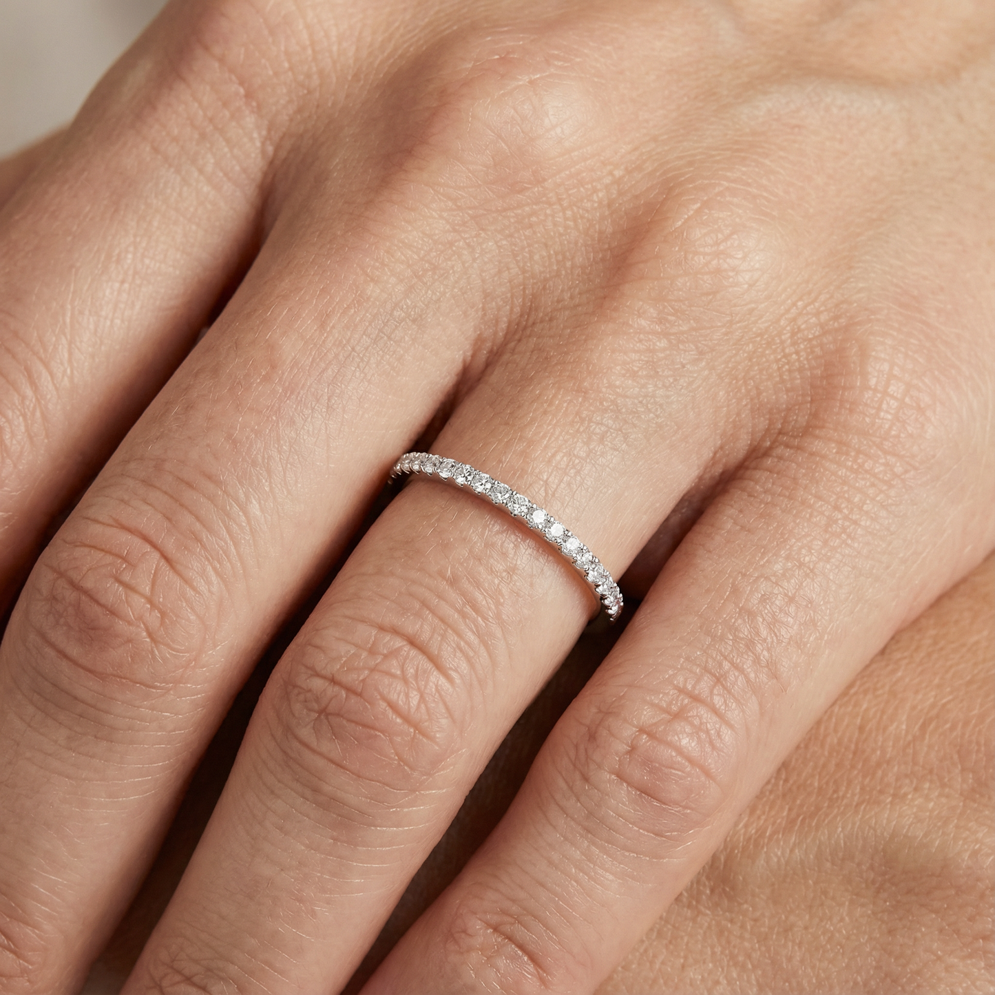 Women's 0.12ct Lab Diamond Stackable Band | 10K White Gold | Draco