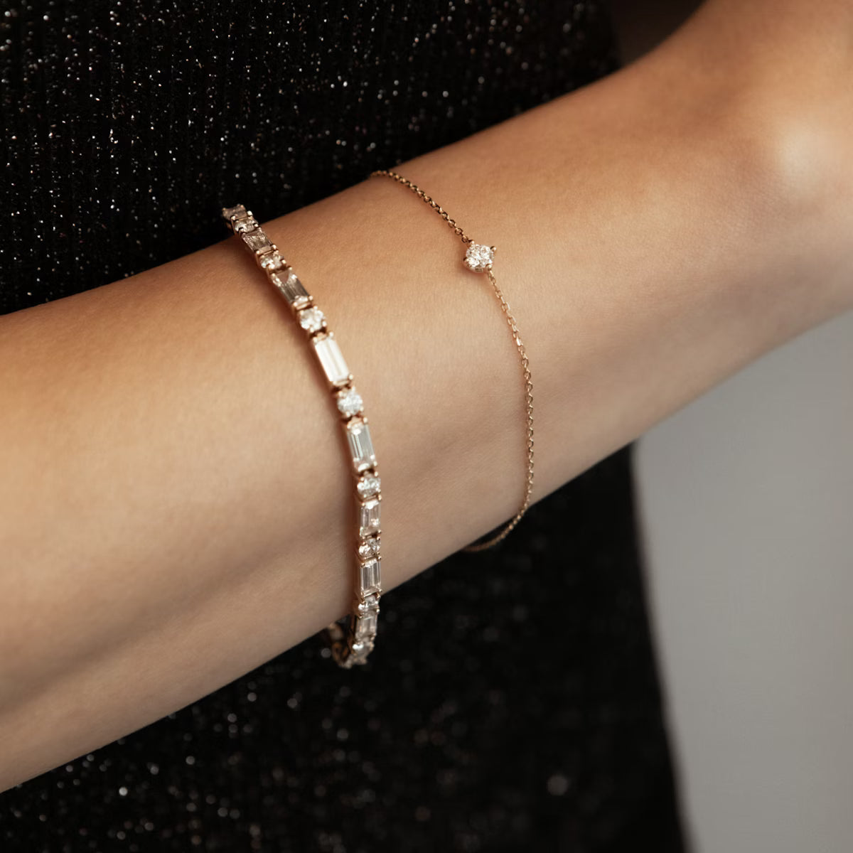0.10ct Lab Diamond Solitaire Bracelet | IGI Certified DEF VS | 10K Gold