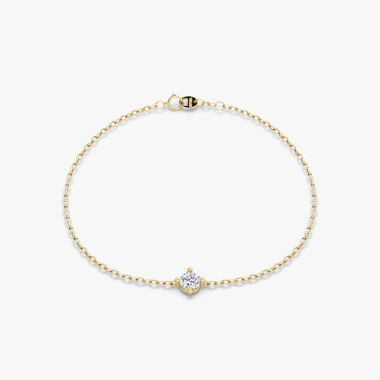 0.10ct Lab Diamond Solitaire Bracelet | IGI Certified DEF VS | 10K Gold