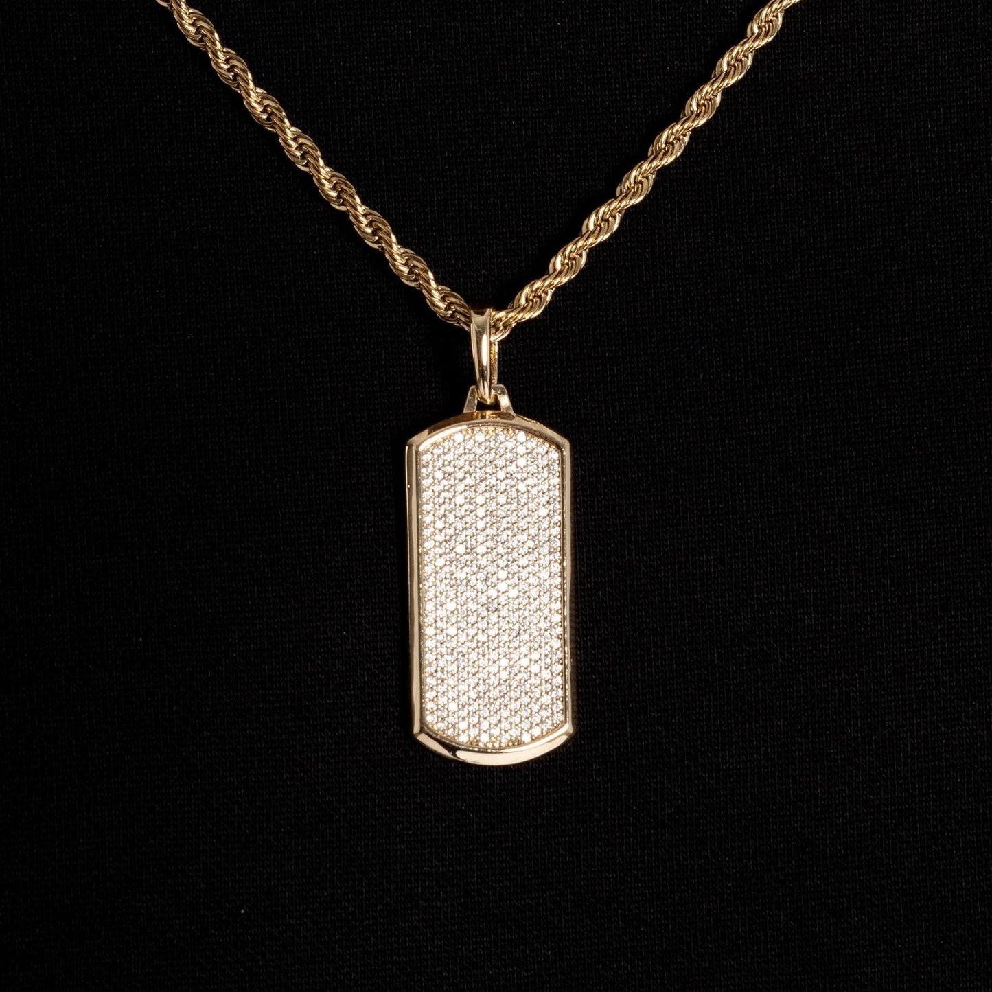 1.9ct Lab Diamond Dog Tag Pendant | IGI Certified VS+ | 10K White Gold