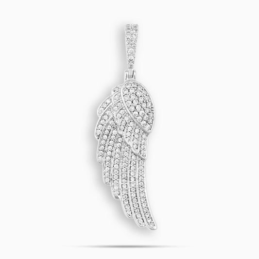 2.1ct Lab Diamond Angel Wing Pendant | IGI Certified VS | 10K White Gold