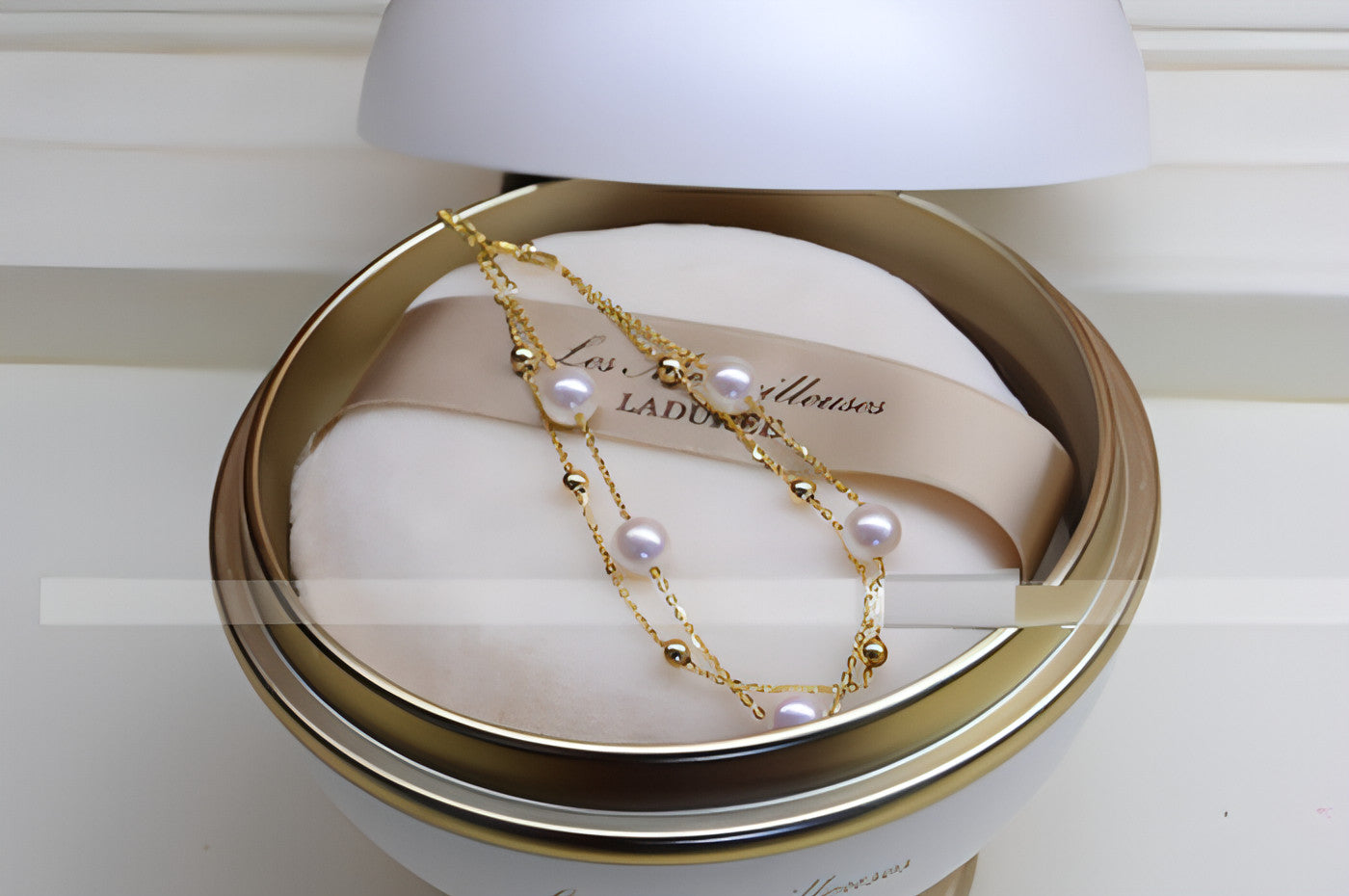 18K Gold Seawater Pearl Adjustable Double-Layer Bracelet | Ocean Luxury