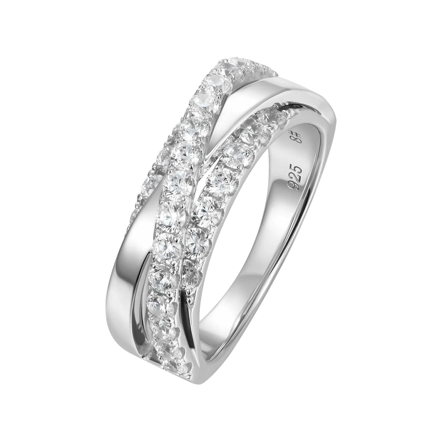 2.3ct Lab Diamond Band | Black & White Dual Channel | IGI Certified | 10K Gold