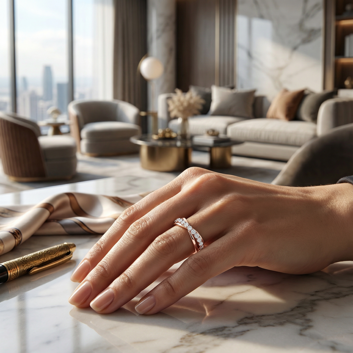 Women's 0.35ct Lab Diamond Stackable Band | 10K Rose Gold | Draco