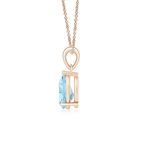 Pear-Cut Aquamarine Solitaire Pendant | 14K Gold | March Birthstone