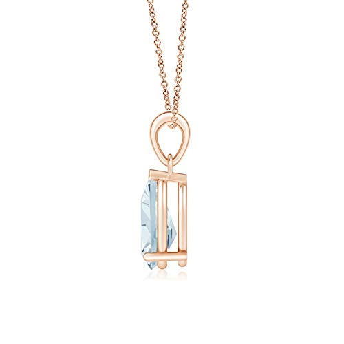 Pear-Cut Aquamarine Solitaire Pendant | 14K Gold | March Birthstone