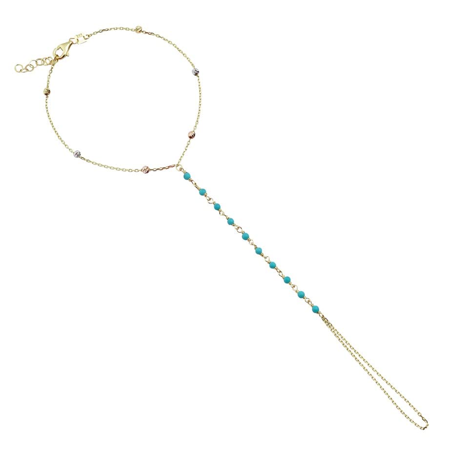 Adjustable Finger Chain Bracelet | 14K Solid Gold