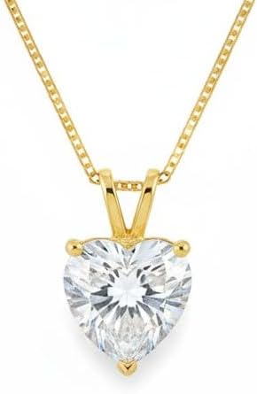 1.5ct Diamond Heart Necklace Pendant | 18K Yellow Gold - SM