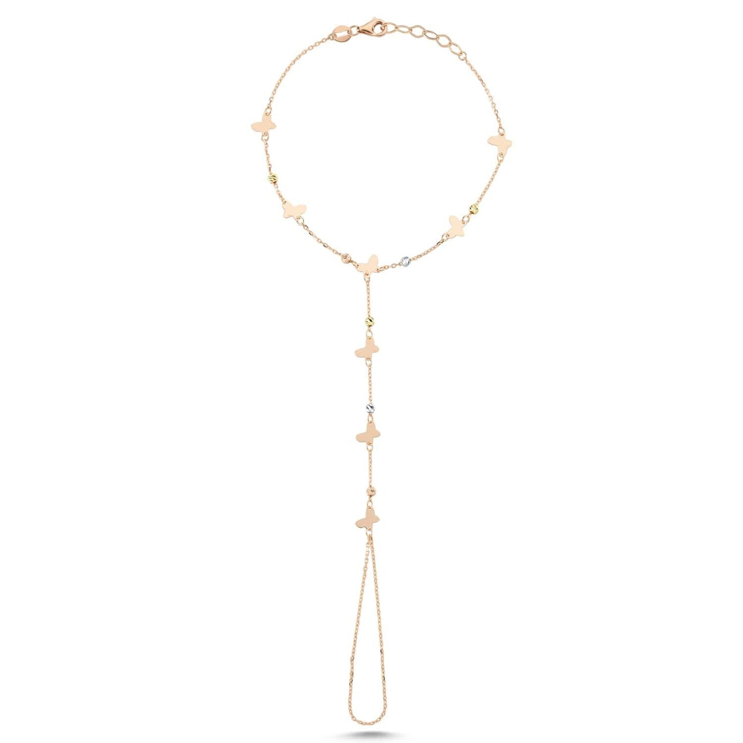 Adjustable Finger Chain Bracelet | 14K Solid Gold