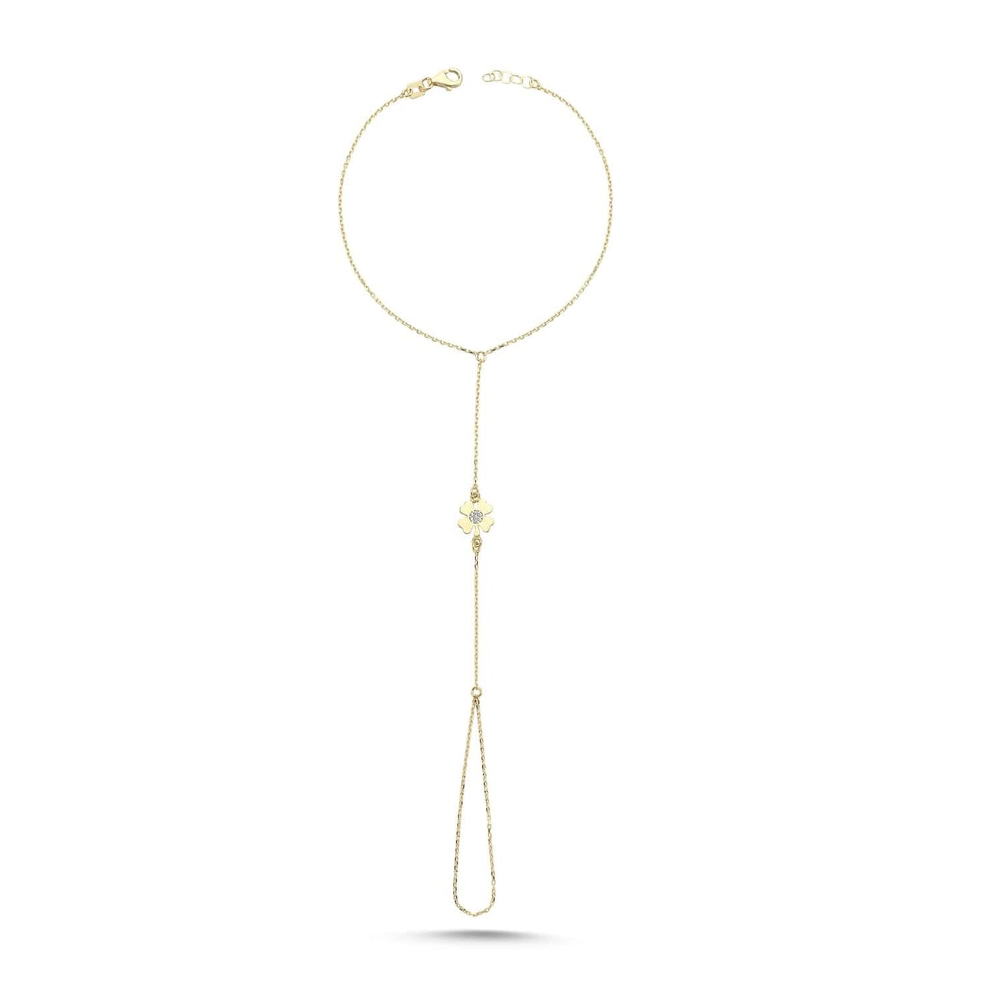Adjustable Finger Chain Bracelet | 14K Solid Gold