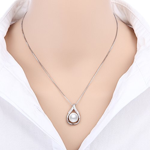 Tahitian Black Pearl Necklaces for Women 10-11mm - Pearl Necklace Phoenix Pendant | with 925 Sterling Silver 18" Chain - Christmas Mothers Day Valentine's Day Gifts For Women Wife Mom Grandma Girlfriend Daughter Her Best Friend Birthday Anniversary Fine J