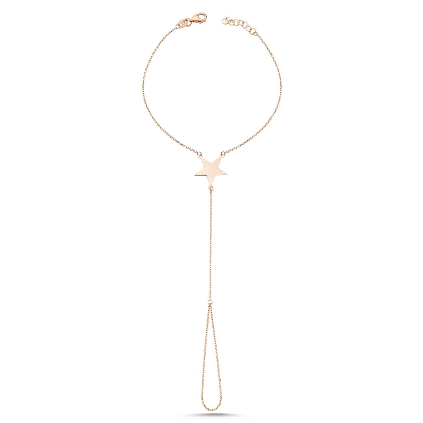 Adjustable Finger Chain Bracelet | 14K Solid Gold