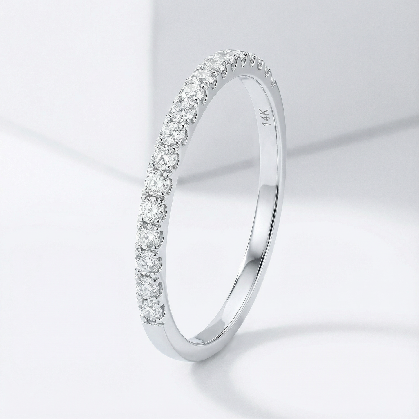 Women's 0.12ct Lab Diamond Stackable Band | 10K White Gold | Draco