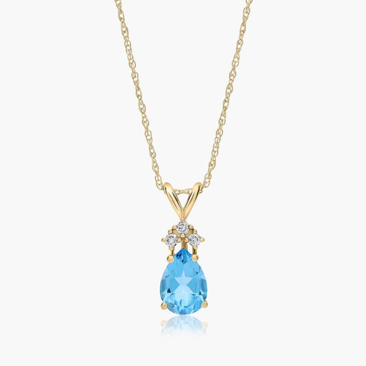2.3ct Lab Diamond Pendant | Fancy Vivid Blue Center | IGI Certified | 10K Gold