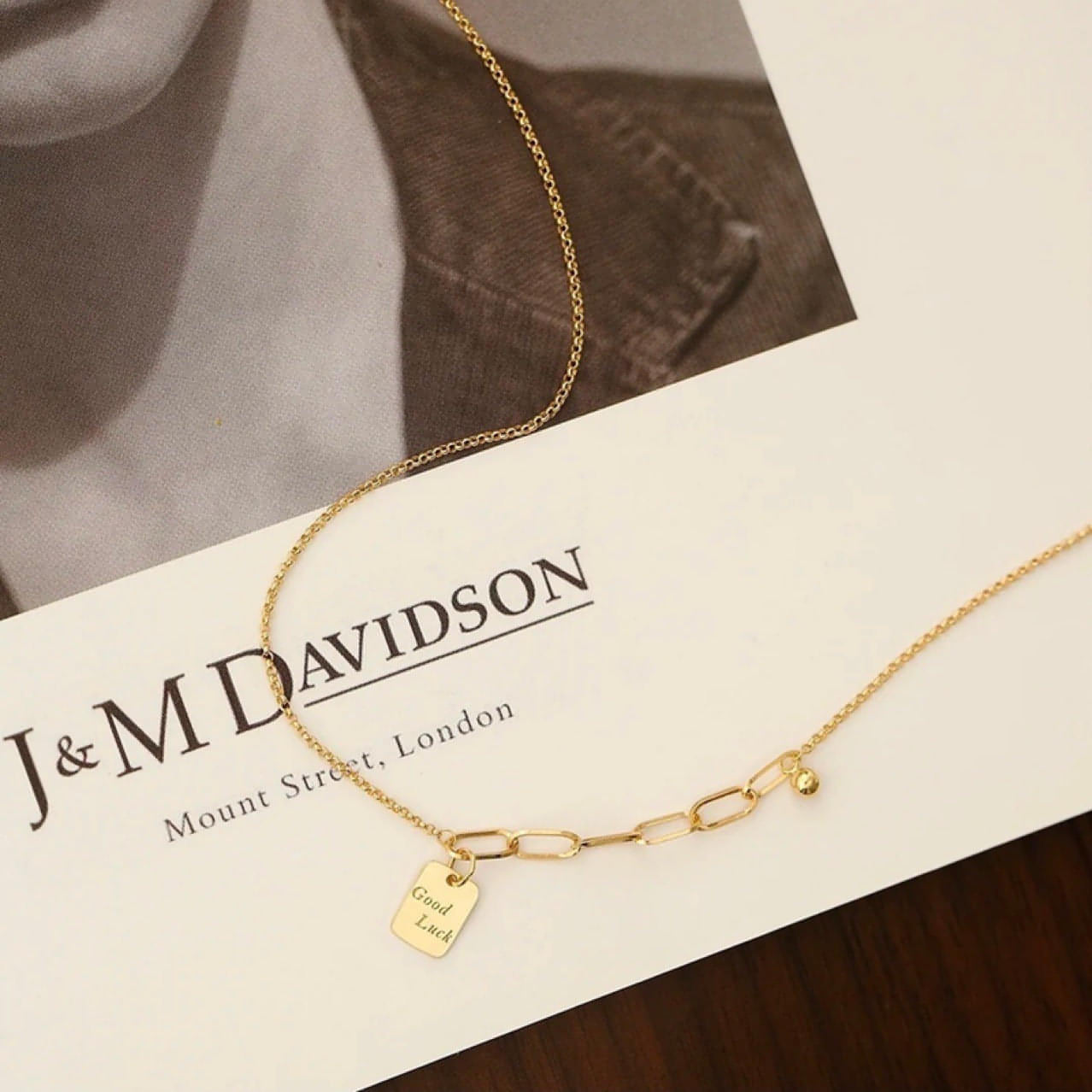 18K Gold Square Link Necklace & Bracelet Set | Geometric Luxury
