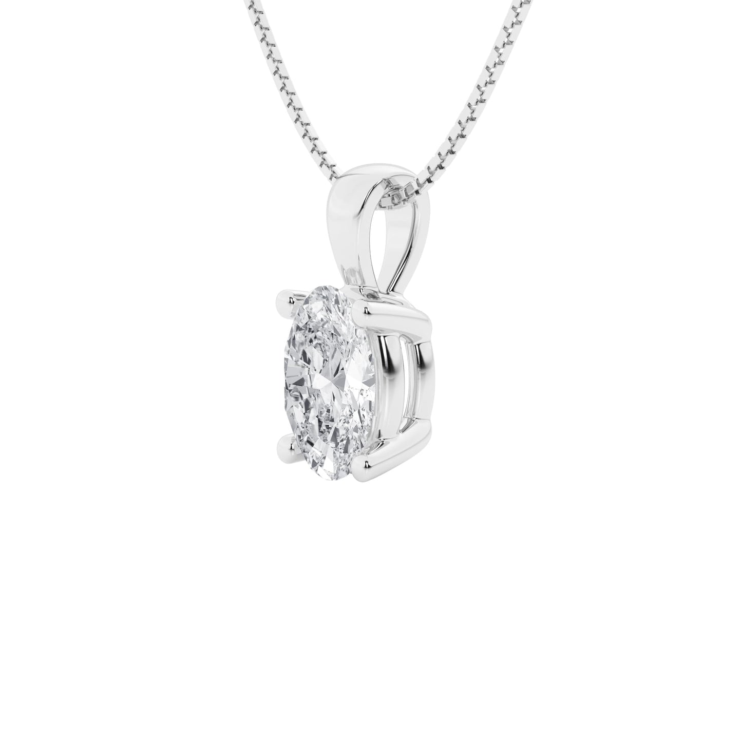 Lab-Grown Diamond Solitaire Pendant Necklace | 3 Carat | 14K Gold | IGI Certified