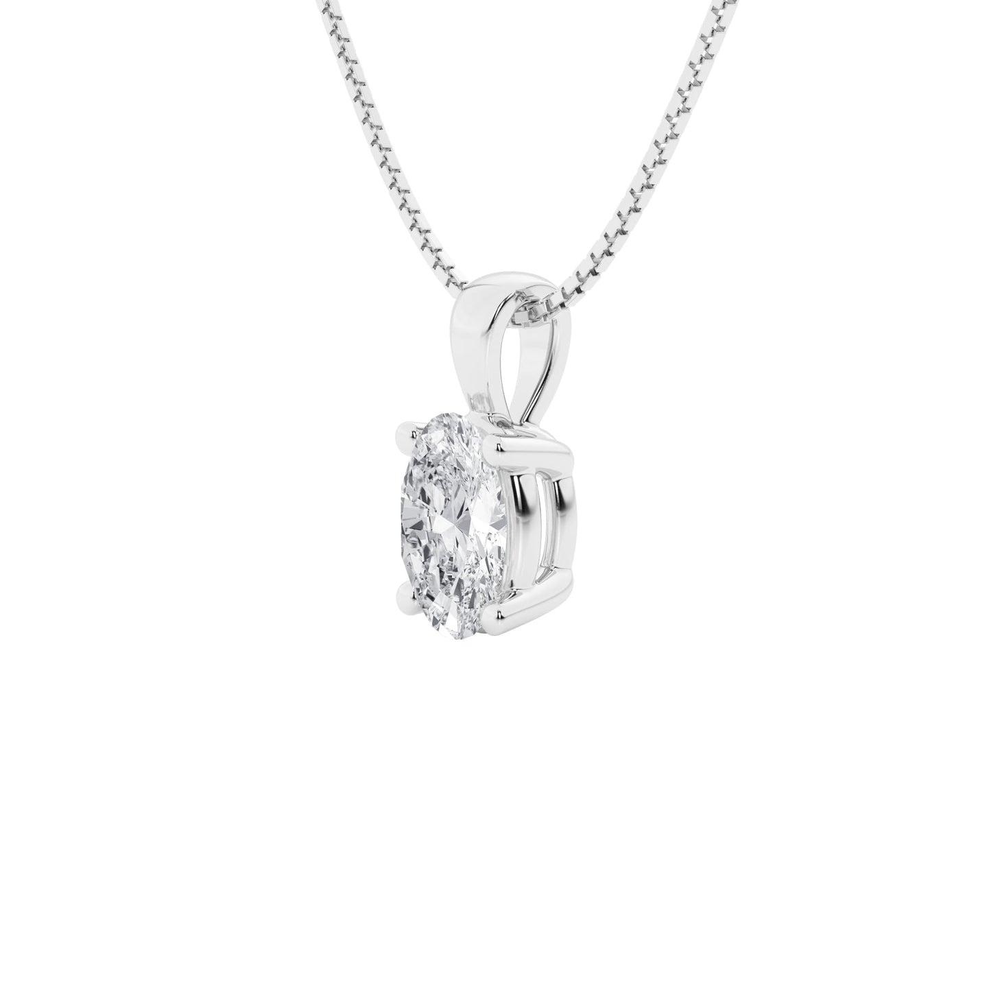 Lab-Grown Diamond Solitaire Pendant Necklace | 3 Carat | 14K Gold | IGI Certified