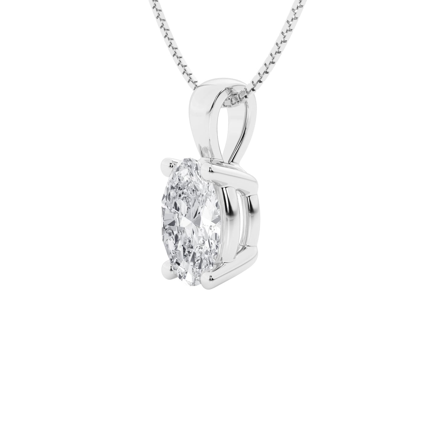 Lab-Grown Diamond Solitaire Pendant Necklace | 3 Carat | 14K Gold | IGI Certified