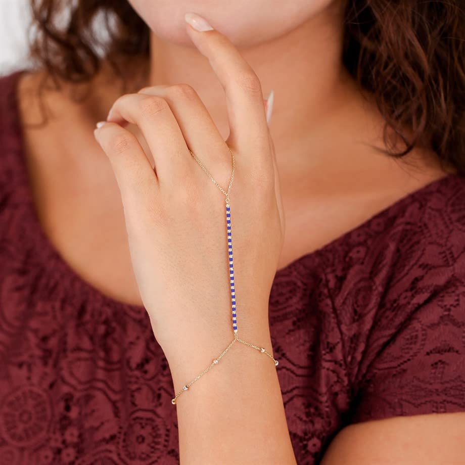 Adjustable Finger Chain Bracelet | 14K Solid Gold