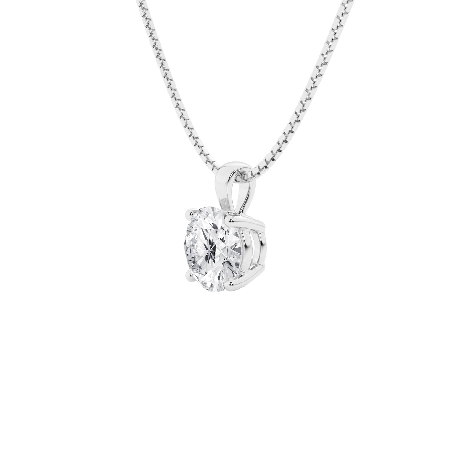 Lab-Grown Diamond Solitaire Pendant Necklace | 3 Carat | 14K Gold | IGI Certified