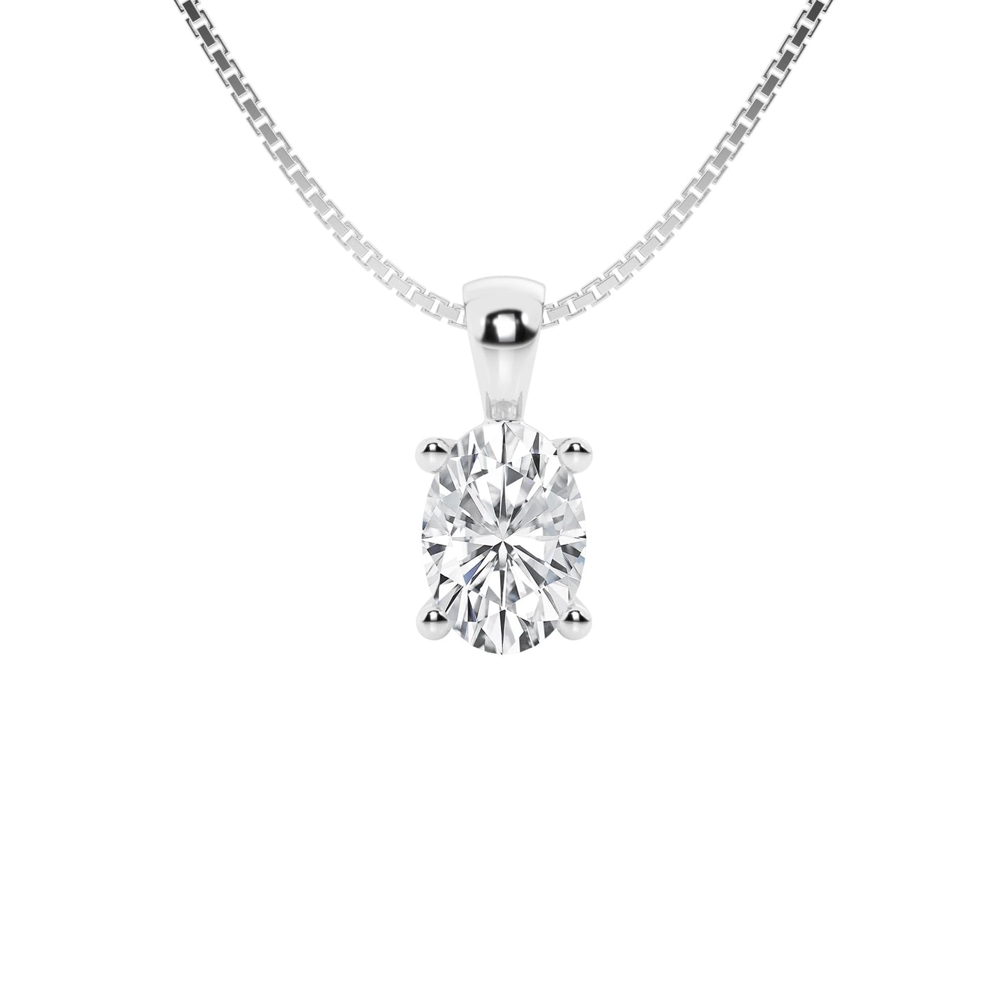 Lab-Grown Diamond Solitaire Pendant Necklace | 3 Carat | 14K Gold | IGI Certified