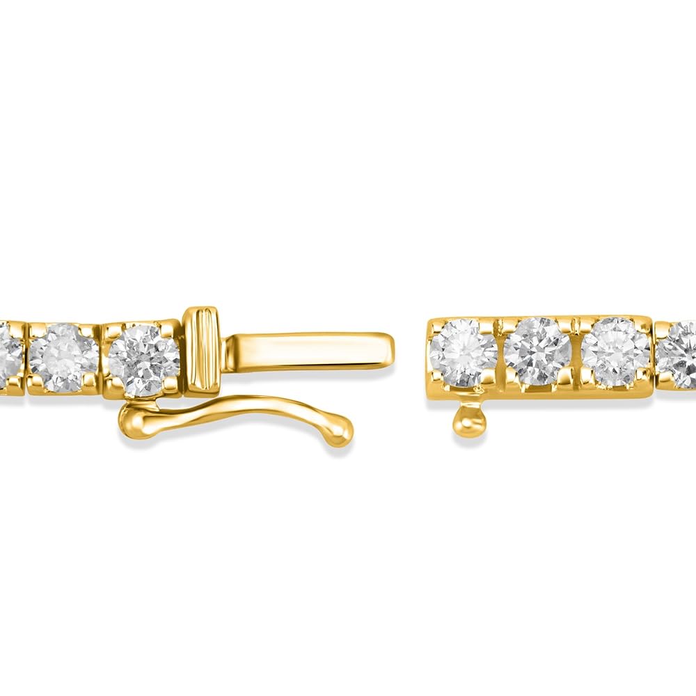 Lab-Grown Diamond Tennis Bracelet | 5–10 Carat | 14K Yellow Gold