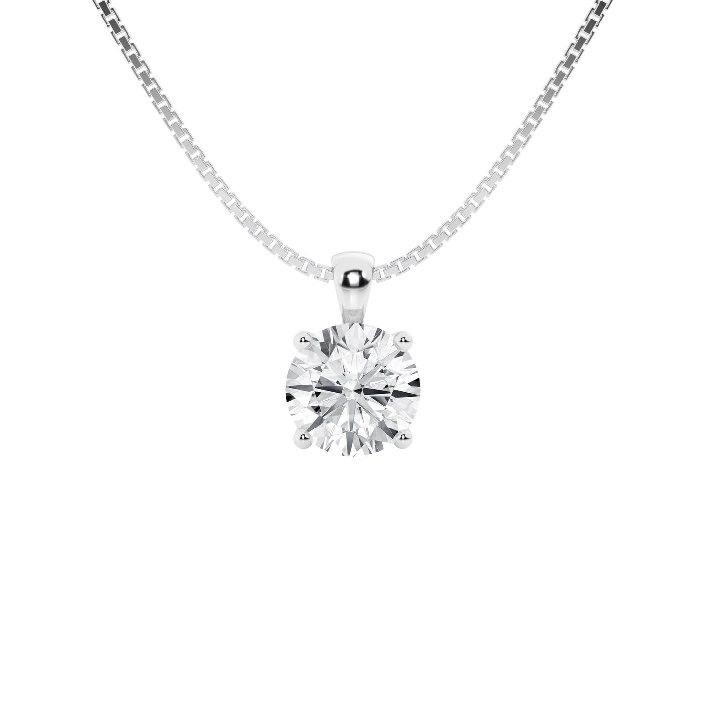 Lab-Grown Diamond Solitaire Pendant Necklace | 3 Carat | 14K Gold | IGI Certified
