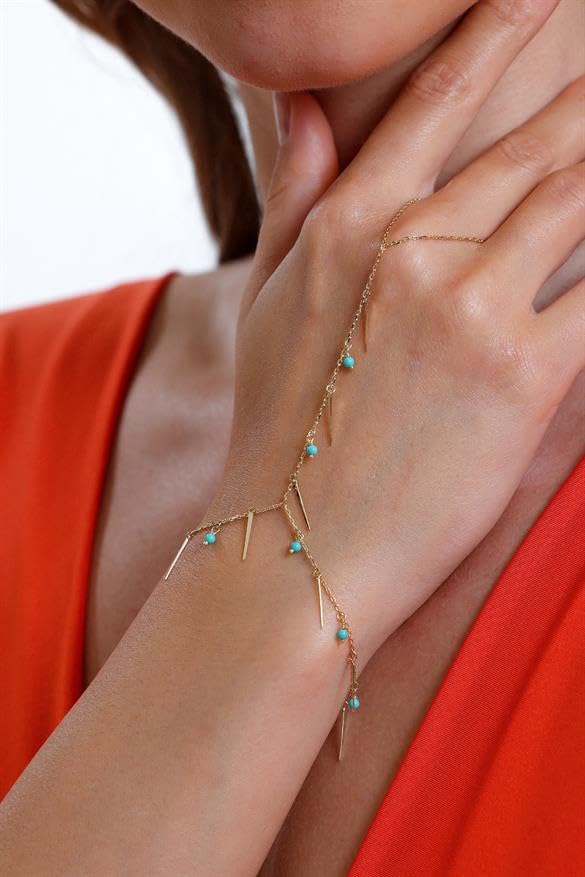 Adjustable Finger Chain Bracelet | 14K Solid Gold