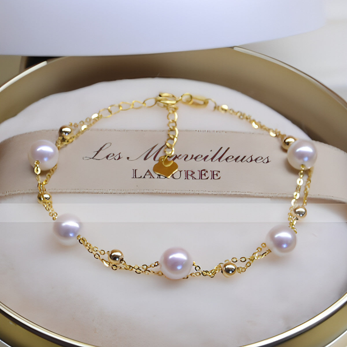 18K Gold Seawater Pearl Adjustable Double-Layer Bracelet | Ocean Luxury