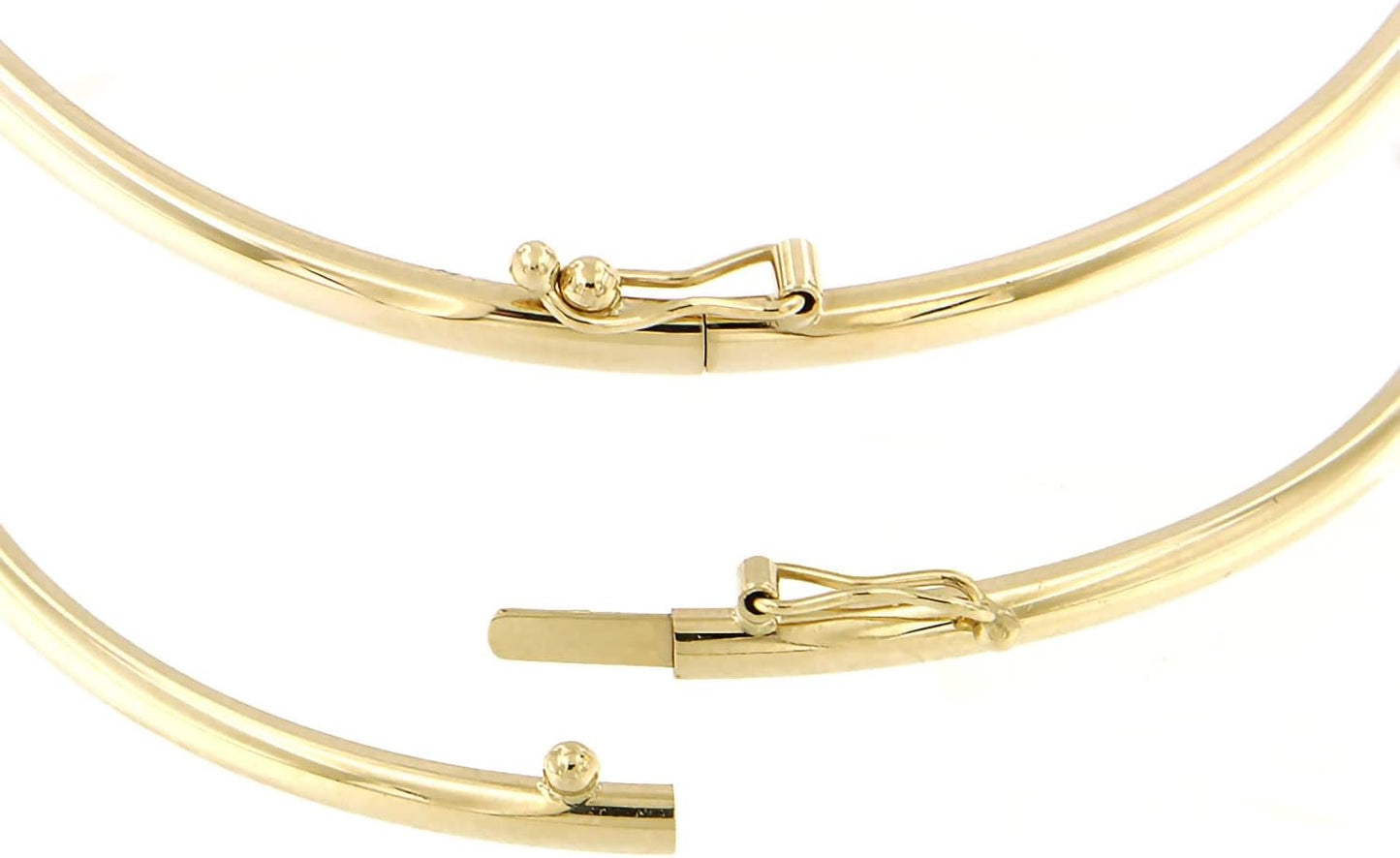 Lucchetta - Small Gold Bangle 7" Bracelet 14kt Real Yellow Gold - Womens 14k Bangles, Authentic Italian Jewelry from Italy