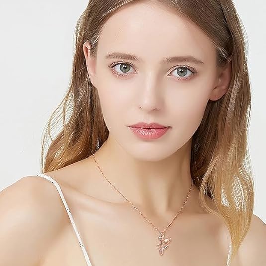 Rose Necklace for Women 14K Solid Gold Rose Pendant Necklace Flower Jewelry Wedding Birthday Gifts for Her Girlfriend Mom Wife,16+2Inch