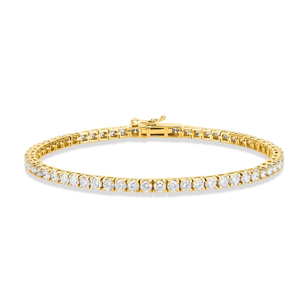 Lab-Grown Diamond Tennis Bracelet | 5–10 Carat | 14K Yellow Gold