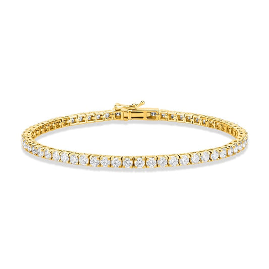 Lab-Grown Diamond Tennis Bracelet | 5–10 Carat | 14K Yellow Gold