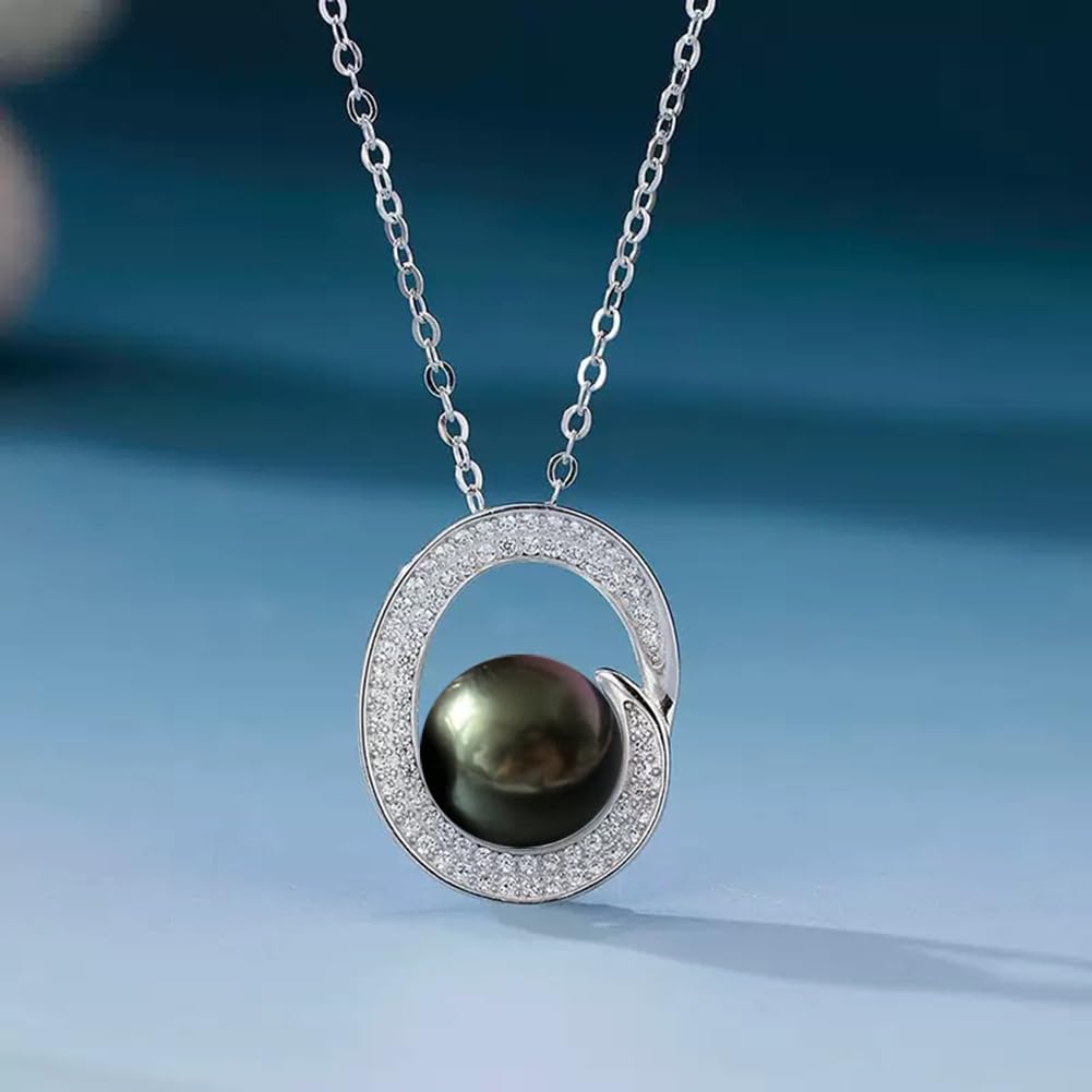 Gifts for Women-Wife- Real Tahitian-Pearl-Necklace, Birthday Anniversary Valentines Gifts For Her Wife Christmas - Mother's Day Gift for Mom - Companion Necklace For Women Luxury Fine Jewelry