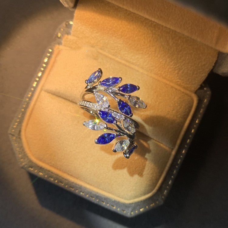 High Carbon Diamond Flower Cluster Vine Ring | Nature-Inspired Luxury