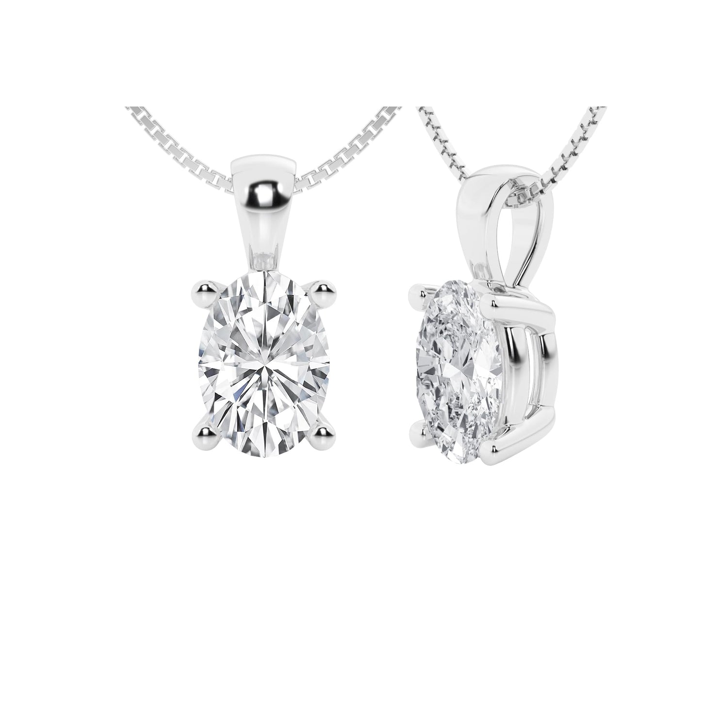 Lab-Grown Diamond Solitaire Pendant Necklace | 3 Carat | 14K Gold | IGI Certified