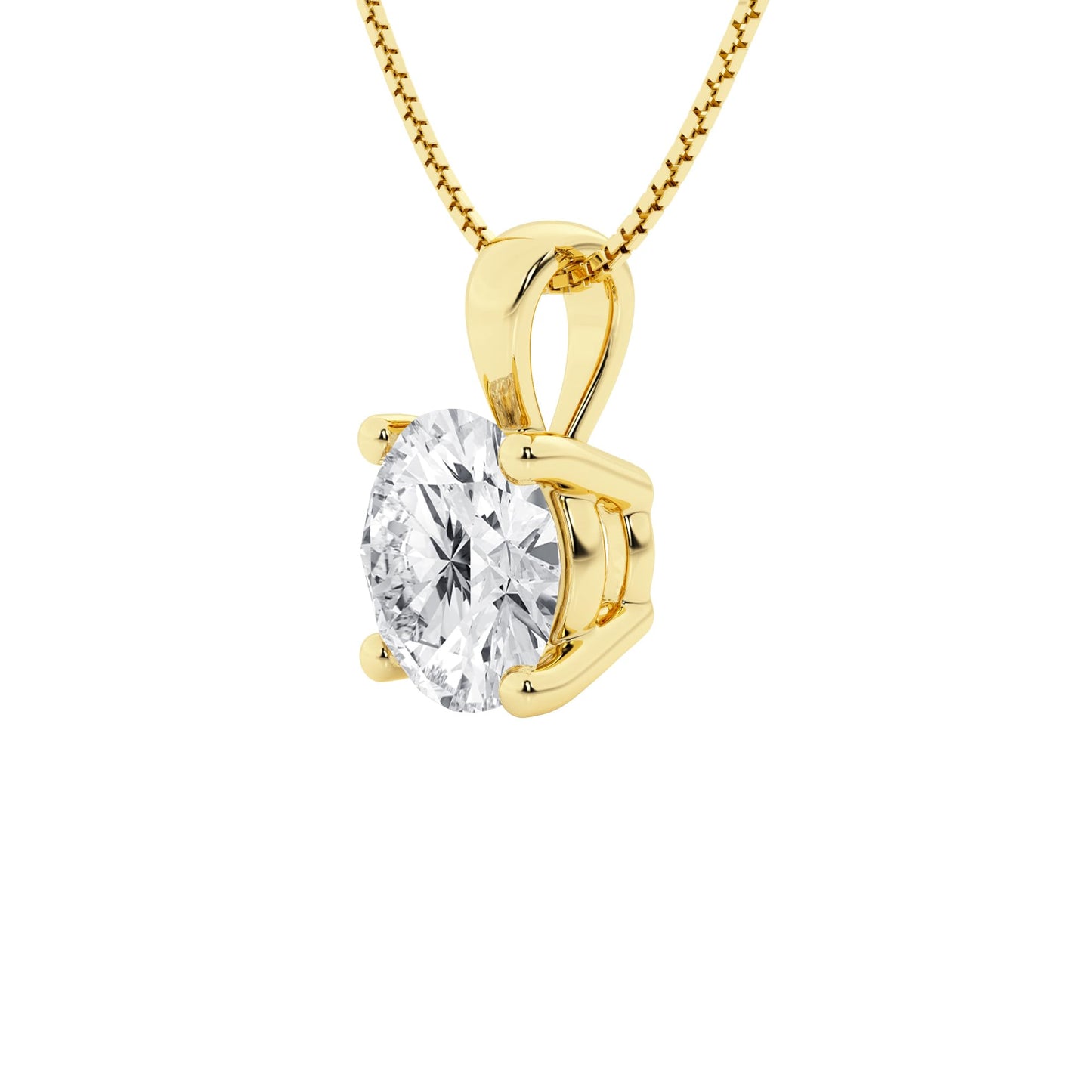 Lab-Grown Diamond Solitaire Pendant Necklace | 3 Carat | 14K Gold | IGI Certified