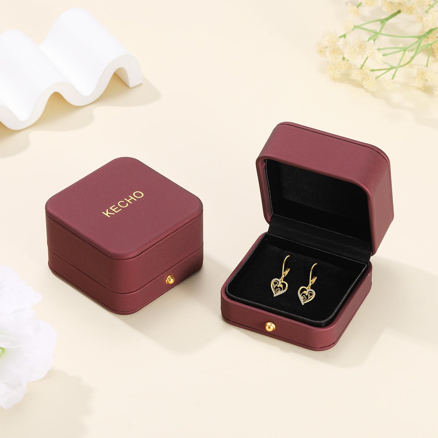 KECHO 14K Solid Gold Nurse Gifts for Women Heart Stethoscope Nurse Earrings Stethoscope Pendant Necklace Graduation Birthday Christmas Jewelry Gifts for Doctor Nurse Medical Student