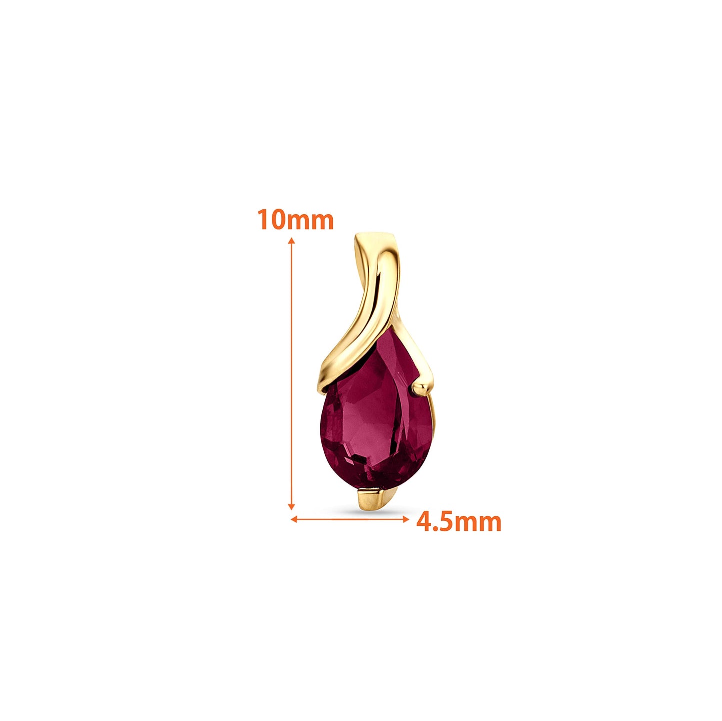 Orovi 0.40Inch 14K Gold Earrings for Women in 14K White Gold/Yellow Gold 585 with Pear-Shape Rubies/Sapphires/Emeralds/Blue Topaz/Amethysts Gemstones, Handmade Jewelry for Women, Dangle Earrings